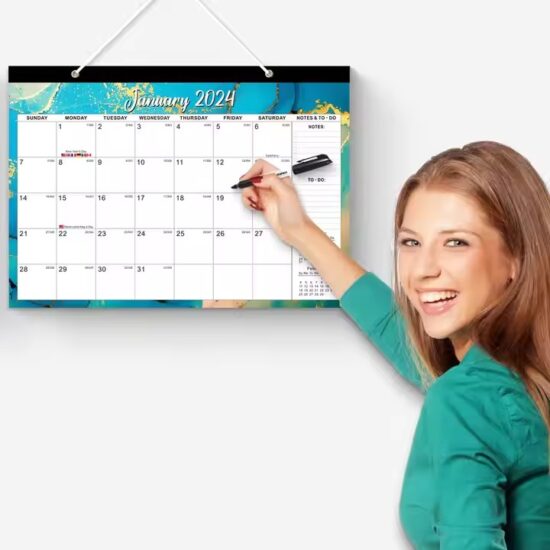 Custom Daily and Weekly Planner Calendar for Office and Study

