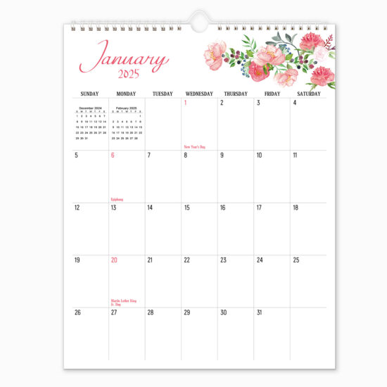 Modern Creative English Poster Calendar with Minimalist Layout 