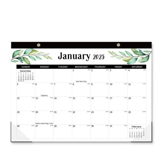 Modern Creative English Poster Calendar with Minimalist Layout 