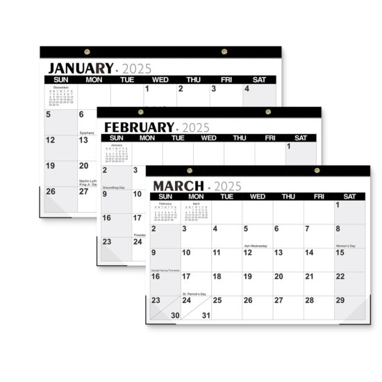 Modern Creative English Poster Calendar with Minimalist Layout 