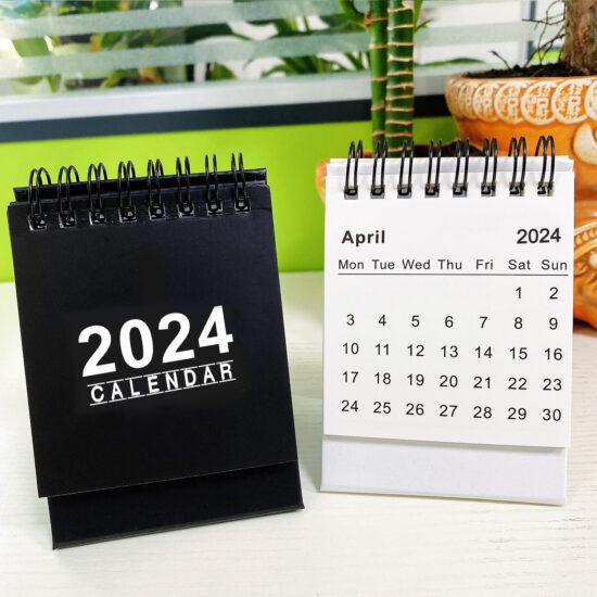 Creative minimalist tabletop pocket calendar for office or home use