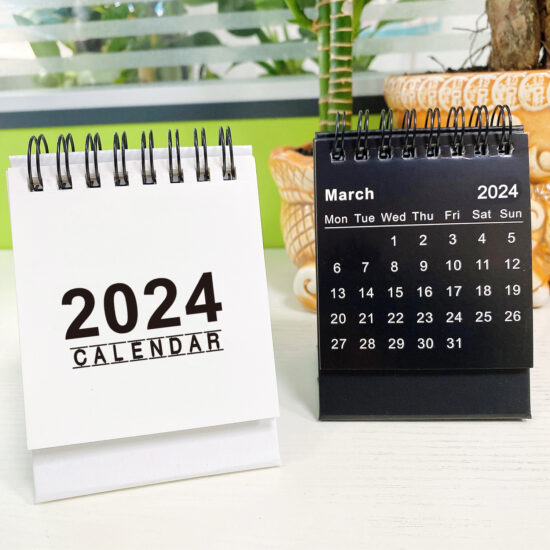 Creative minimalist tabletop pocket calendar for office or home use