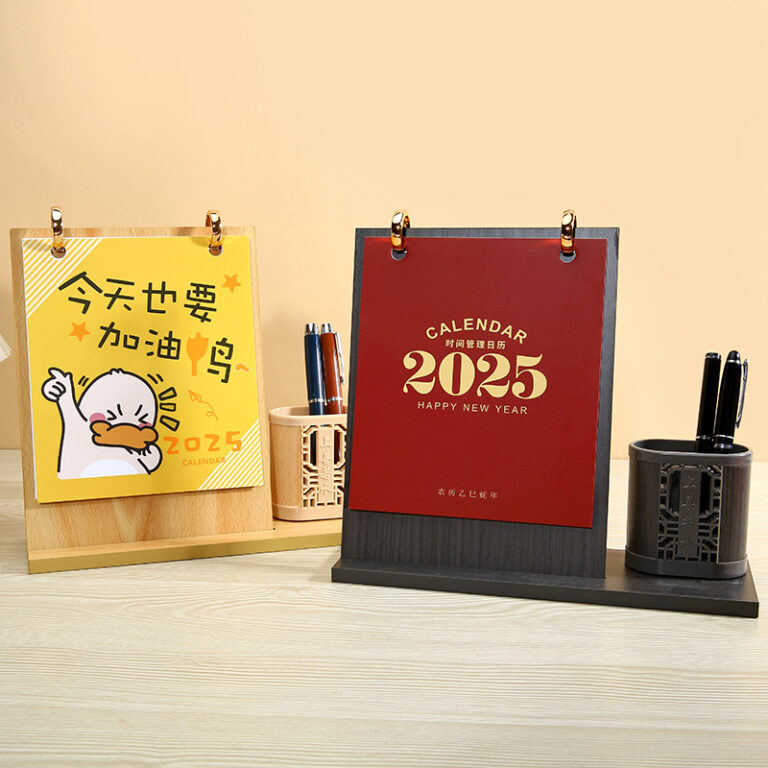 Creative minimalist tabletop pocket calendar for office or home use