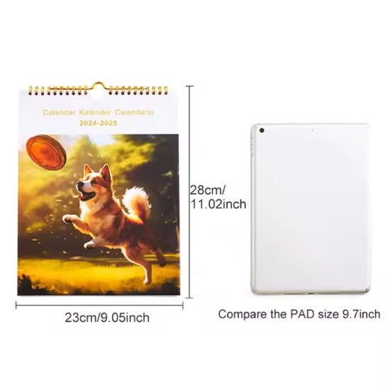 Custom spiral-bound daily and monthly calendar poster for business use