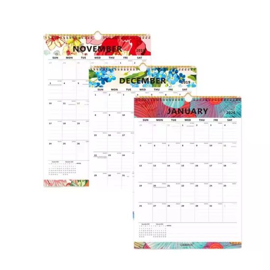 Custom home and office gift wall calendar with monthly layout