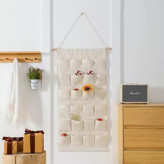 Reusable Canvas Christmas Pocket Calendar for Wall Hanging