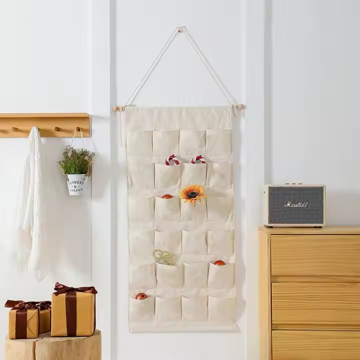 Reusable Canvas Christmas Pocket Calendar for Wall Hanging