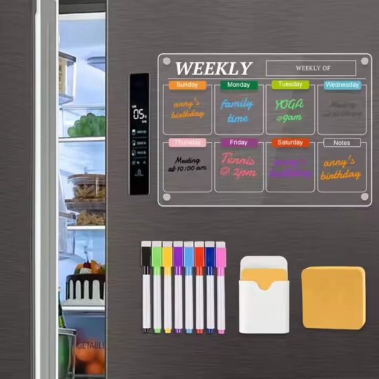 Custom acrylic magnetic whiteboard calendar for fridge with dry erase function
