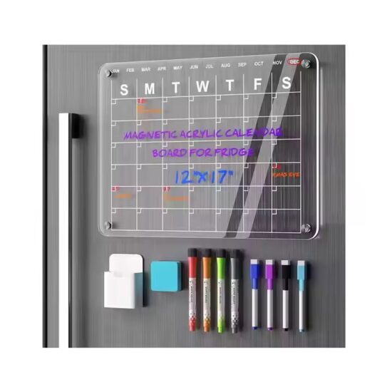 Magnetic acrylic weekly planner whiteboard for home and office scheduling