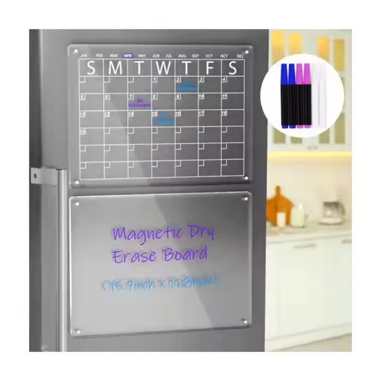 Magnetic acrylic weekly planner whiteboard for home and office scheduling