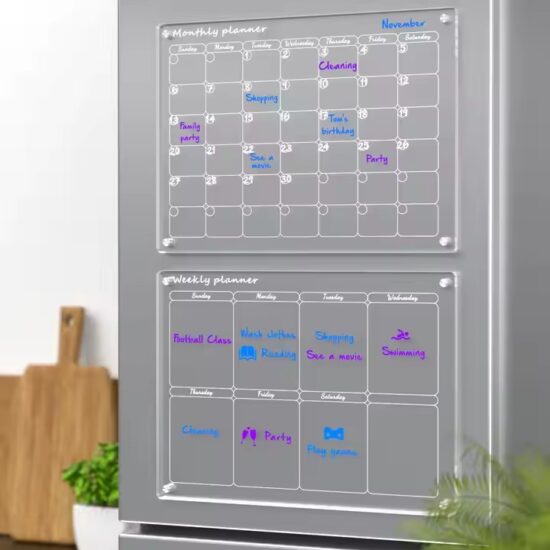 Magnetic acrylic weekly planner whiteboard for home and office scheduling