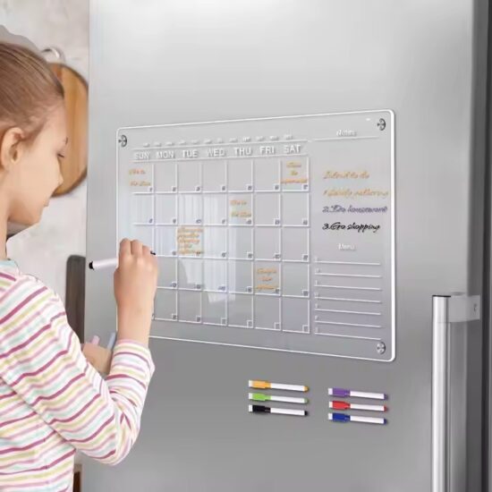 Custom color acrylic magnetic fridge calendar for family scheduling