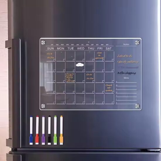 Custom color acrylic magnetic fridge calendar for family scheduling