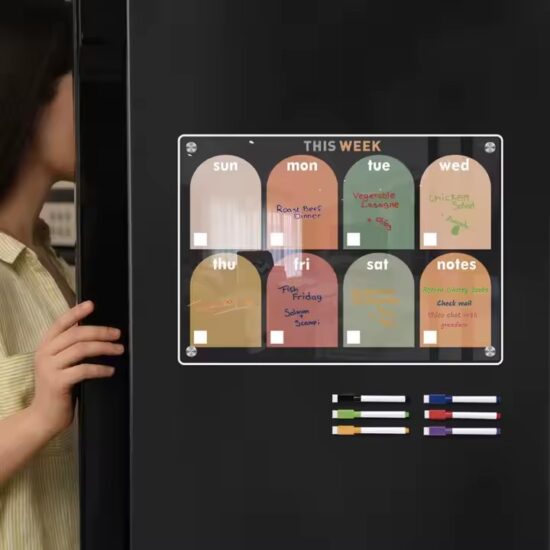 Custom color acrylic magnetic fridge calendar for family scheduling