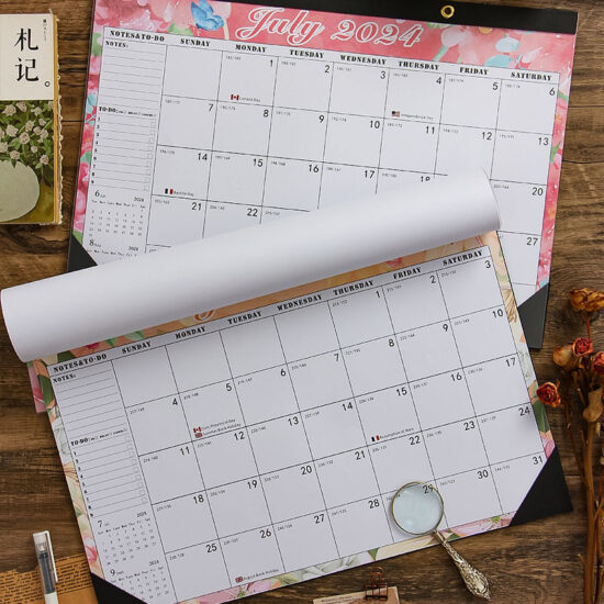 Portable Weekly Memo Planner Calendar with Customizable Layout