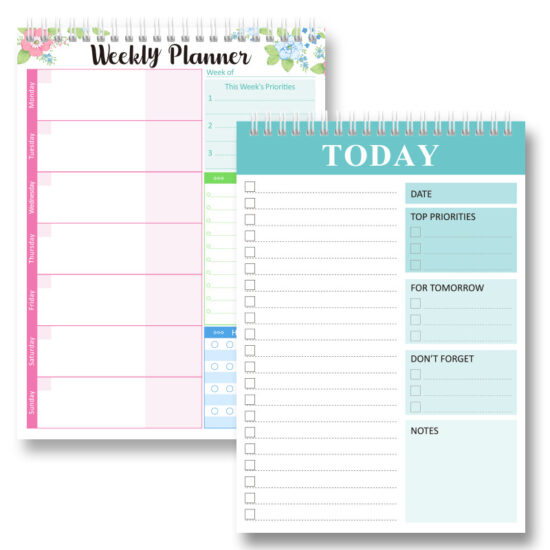 Portable Weekly Memo Planner Calendar with Customizable Layout