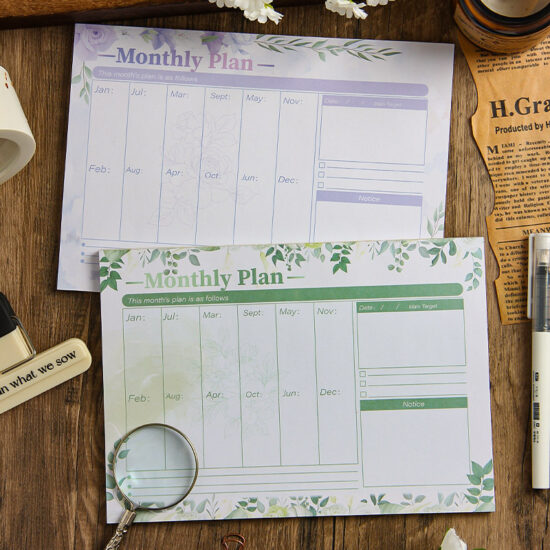 Modern Minimalist Daily Planner Calendar for Office and Home