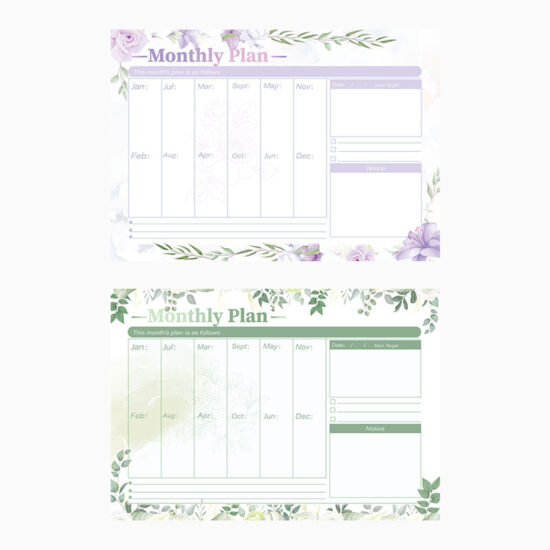 Modern Minimalist Daily Planner Calendar for Office and Home