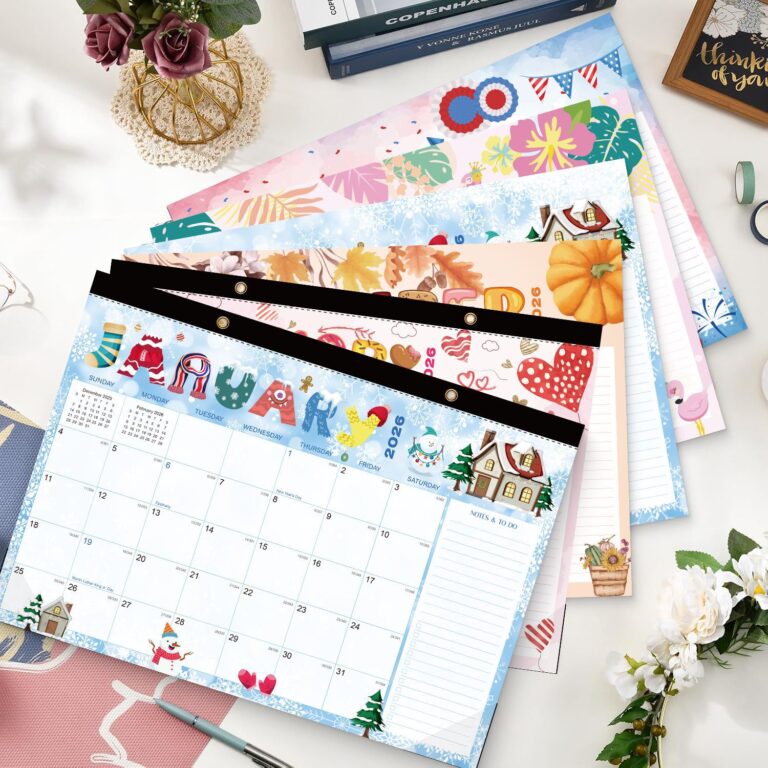 Modern Minimalist Daily Planner Calendar for Office and Home