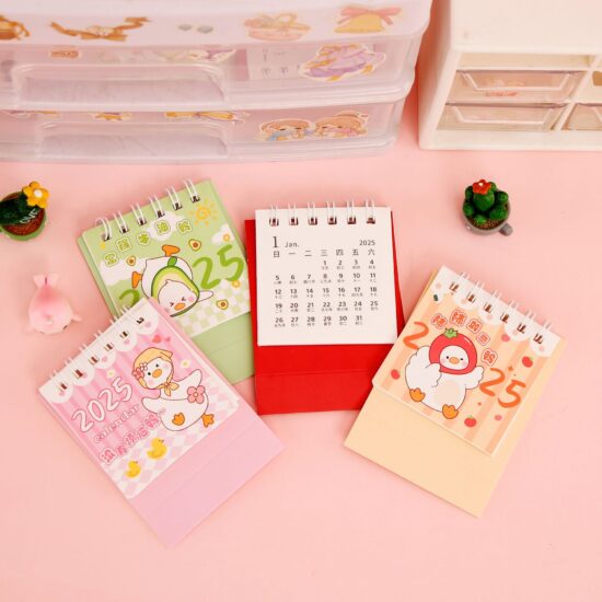 Custom minimalist pocket calendar for desktop office use
