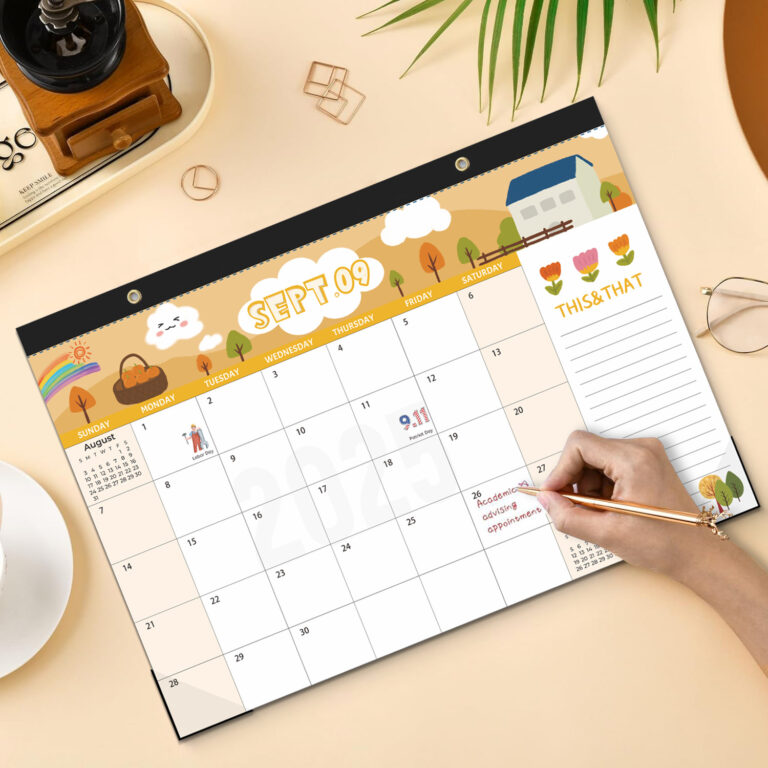 Modern English Calendar Planner with Minimalist Design
