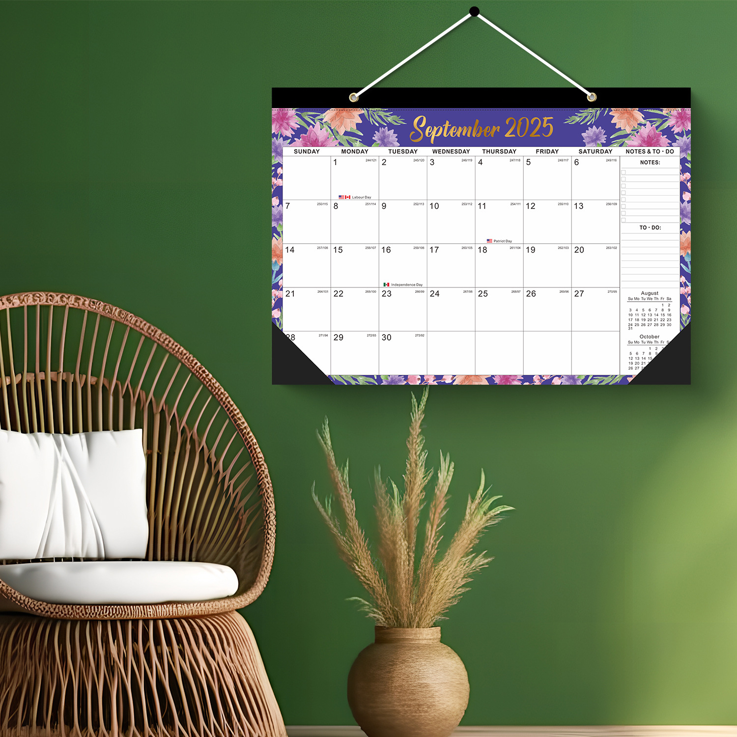 Modern English Calendar Planner with Minimalist Design