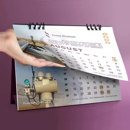 Wholesale monthly overview desk calendar with custom branding

