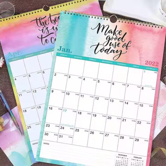 Colorful classroom monthly wall calendar for 2025