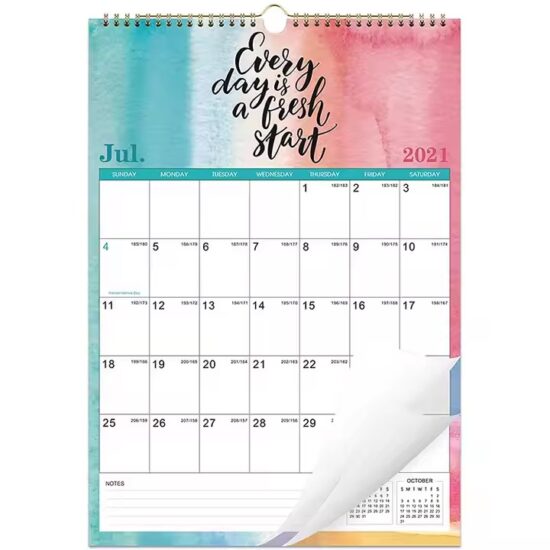 Colorful classroom monthly wall calendar for 2025