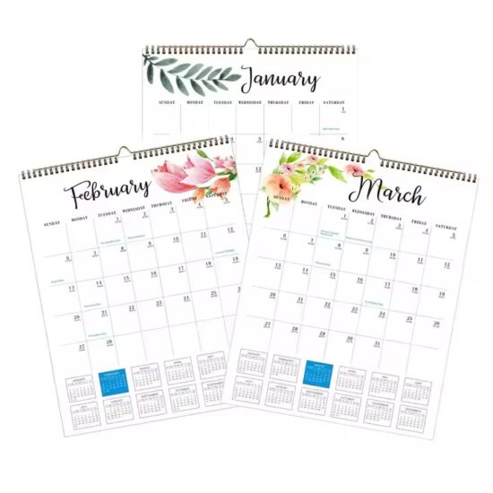 Colorful classroom monthly wall calendar for 2025