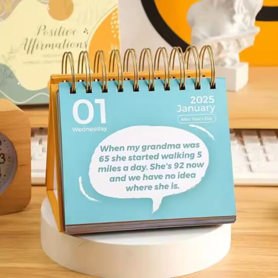 Spiral Bound Desktop Office Calendar with Custom Logo