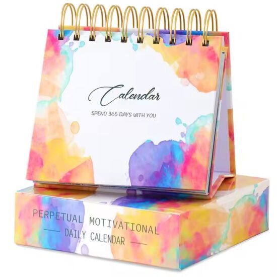 Spiral Bound Desktop Office Calendar with Custom Logo