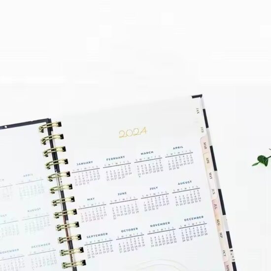 Weekly English Agenda Planner Calendar with Custom Layout
