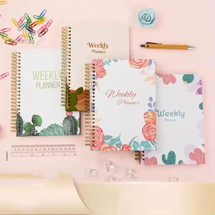 Weekly English Agenda Planner Calendar with Custom Layout