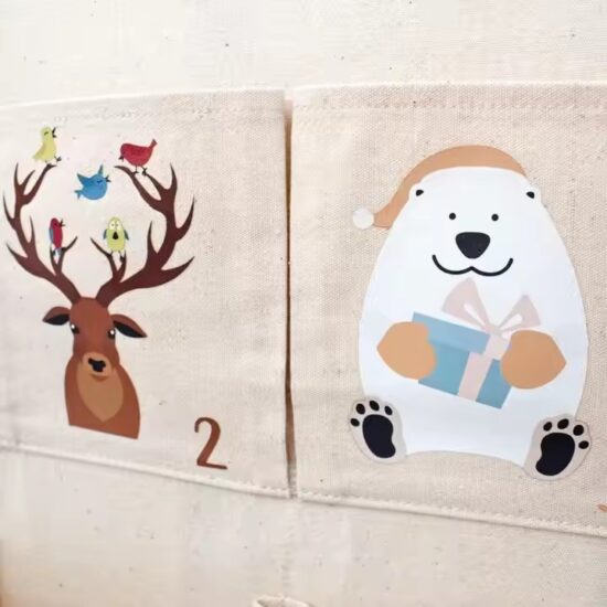 Fabric wall hanging pocket calendar for home organization and decoration
