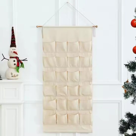 Fabric wall hanging pocket calendar for home organization and decoration
