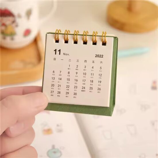 Minimalist style office desk calendar with clean layout