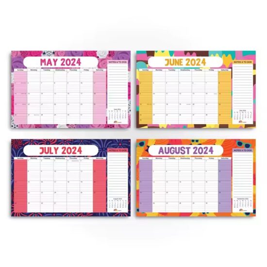 High-quality monthly planner wall calendar with custom layout and design

