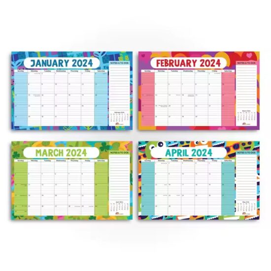 High-quality monthly planner wall calendar with custom layout and design

