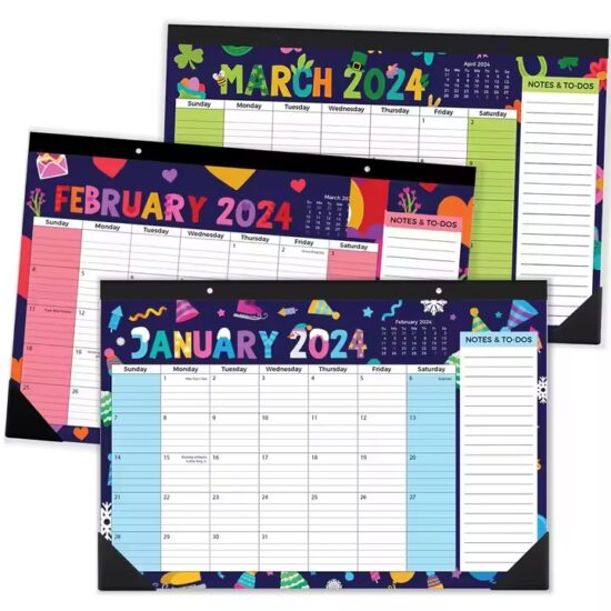 High-quality monthly planner wall calendar with custom layout and design

