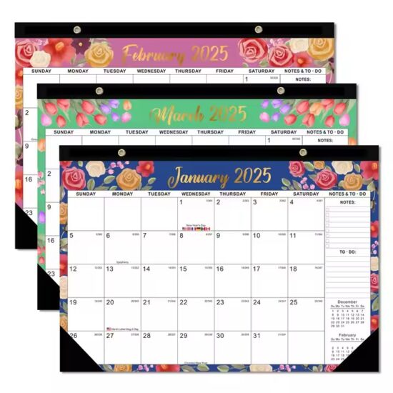 High-quality monthly planner wall calendar with custom layout and design

