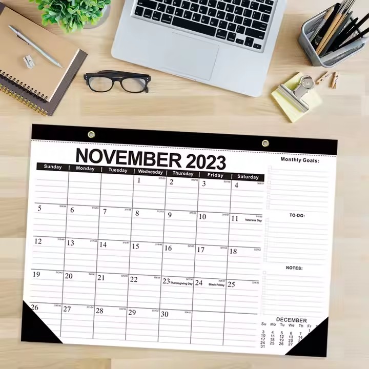 Decorative wall calendar with custom design for interior use