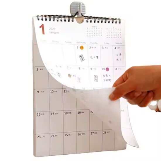 Decorative wall calendar with custom design for interior use