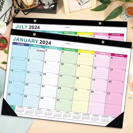 Decorative wall calendar with custom design for interior use