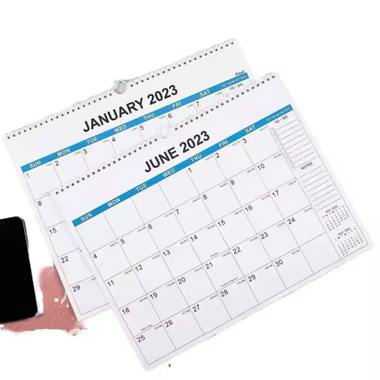 Large office wall calendar with yearly layout and custom branding