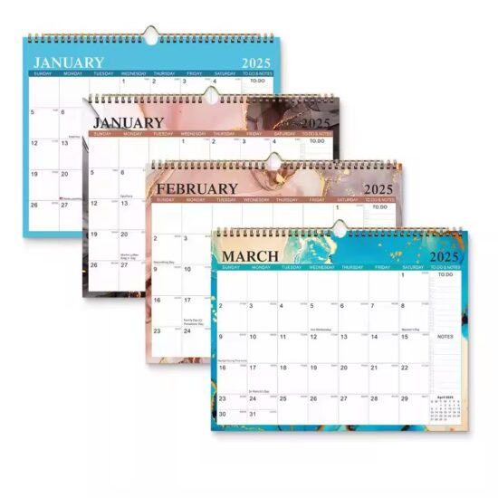 Large office wall calendar with yearly layout and custom branding