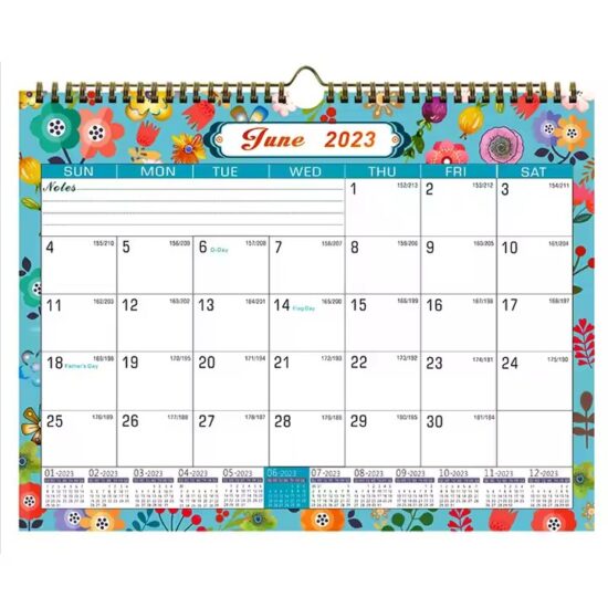 Personalized paper wall calendar poster with custom design and logo