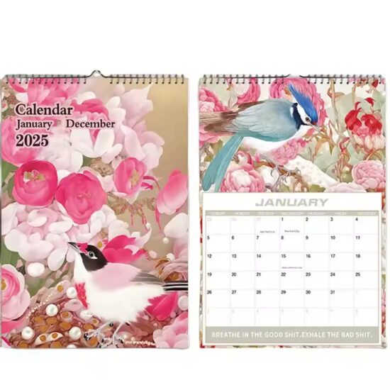 Office wall calendar poster with full-color printing and custom branding