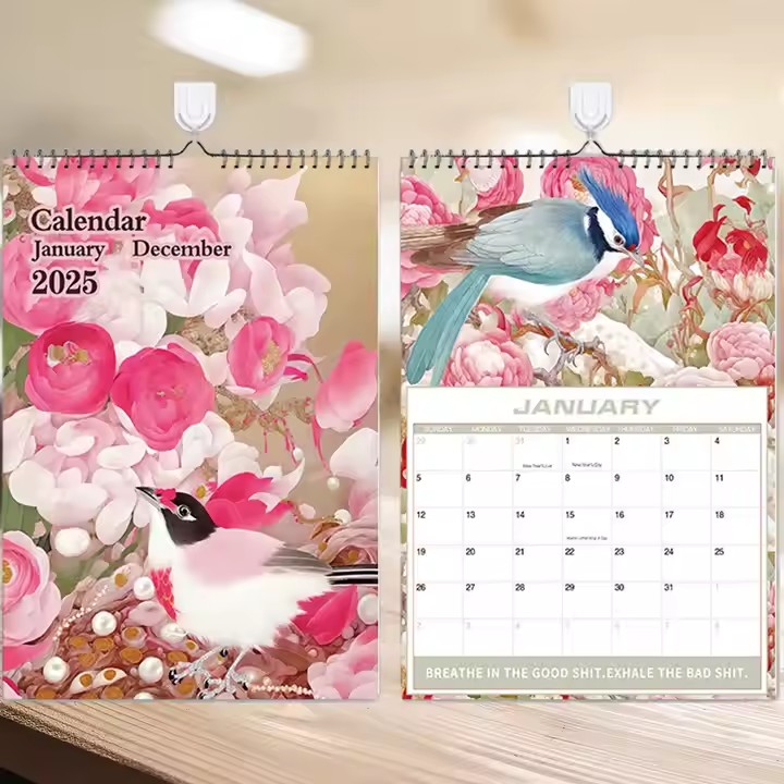 Office wall calendar poster with full-color printing and custom branding