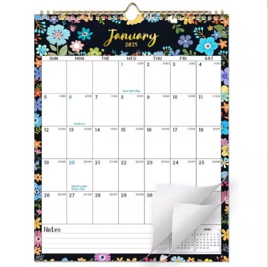 Office wall calendar poster with full-color printing and custom branding